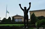 A estátua do Rocky (Sylvester Stallone), no Museu de Belas Artes de Philadelphia, na Pennsylvania, nos Estados Unidos